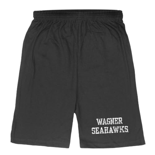 Wagner College Seahawks Distressed Shorts - Black, XX-Large