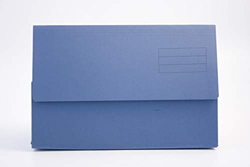 Exacompta - Ref 211/1900Z - Guildhall - Plain Document Wallets 34.5 x 24.5cm 250gsm Medium Weight Premium Quality Manilla Holds A4 & Foolscap Documents - Blue Pack of 10