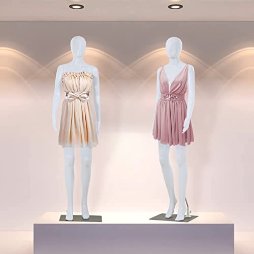 Female Mannequin Full Body 69" High Adjustable Realistic Manikin Torso With Metal Base For Display Women, Plastic Head Turns Poseable Mannequin Stand, White #TOP4