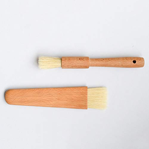 BESTONZON Pincel de pastelaria com pincel de cerdas de javali, alça de madeira Basting BBQ Escova de