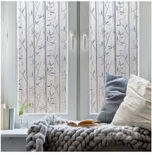 Image of WISDOM Privacy Window Film Frosted Glass Film No Glue Anti-UV Window Sticker Non Adhesive for Privacy Office Meeting Room Bathroom Living Room (Bamboo Glass Frosted, 12 x 50 inch)