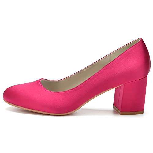 Womens Chunky Low Block Heels Closed Round Toe Pumps Slip On Dress Shoes for Wedding Business Office Work Evening2