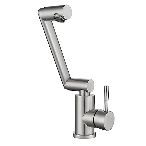 Robinet de lavabo HJMMHX pliant en acier inoxydable 304 mitigeur eau chaude et froide pour salle de bain
