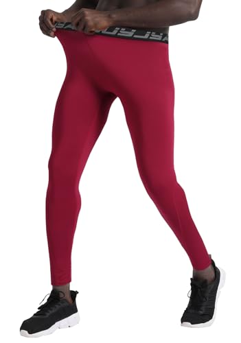 Image of BUYJYA 3 Pack Men's Compression Pants Running Tights Workout Leggings Athletic Cool Dry Yoga Gym Clothes Gift