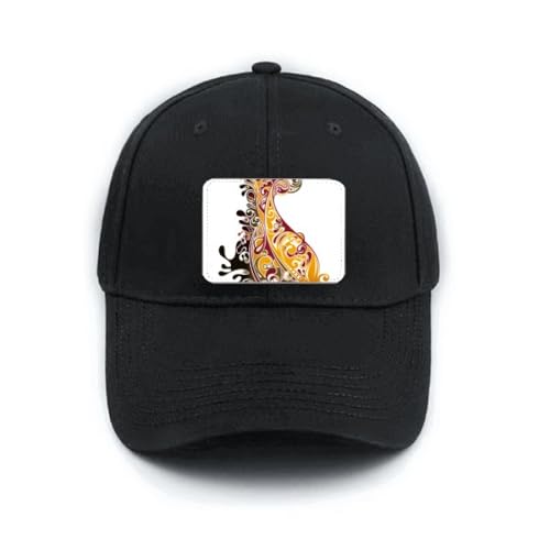 Casquette de baseball noire haut de gamme aux finitions soignées et motif paon coloré
