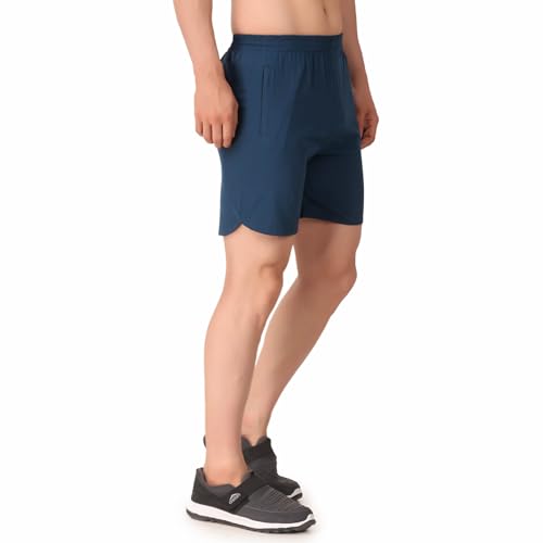 Image of Oysters Men's Regular Fit Elastic Waist Shorts with Zip Pockets
