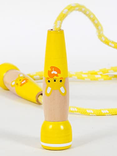 Jump Rope For Kids, Lorvain Adjustable Kids Jump Ropes For Girls Boys Toddler Fitness, Cotton Skipping Rope With Wooden Handle For Outdoor Fun Activities Exercise - 2 Pack Blue & Yellow #TOP4