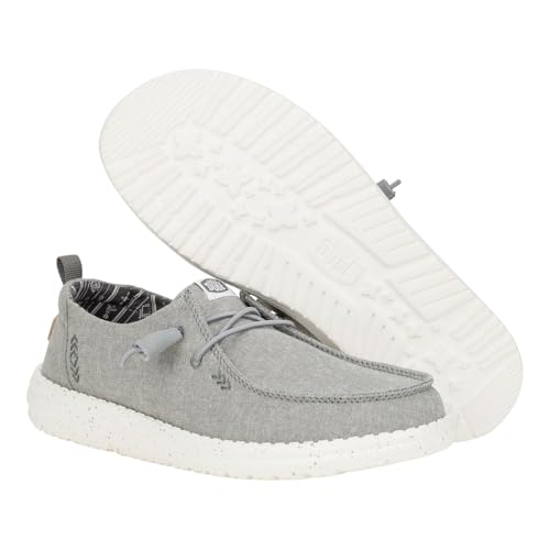 Image of HEYDUDE Women's Wendy Chambray Loafers | Lightweight Slip On Shoes for Women | Casual Everyday & Travel Style