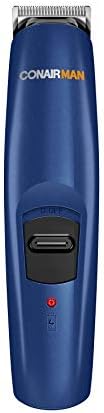 ConairMAN Mustache & Beard Trimmer for Men, Battery Powered Facial Hair Trimmer Grooming Kit, Blue