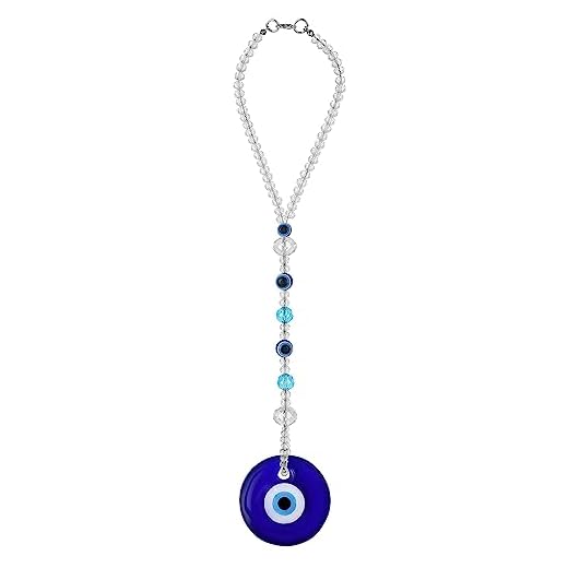 Cobee Adorno Colgante de Mal de Ojo para Coche, Dije de Ojo Azul Malvado para Espejo retrovisor de Coche Dije de Mal de Ojo con Cuentas Adorno de Amuleto de Coche para protección(clásico Mal de Ojo)
