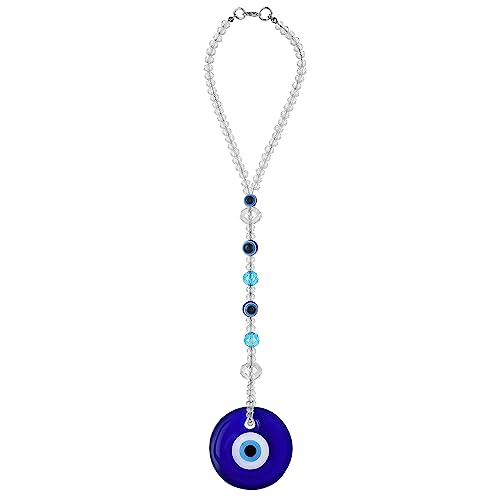 Cobee Evil Eye Car Hanging Ornament- Evil Blue Eye Charms for Car Rear View Mirror, Evil Eye Beaded Decor Car Charms Pendant, Car Amulet Ornament for Protection & Blessing (Classic Evil Eye)