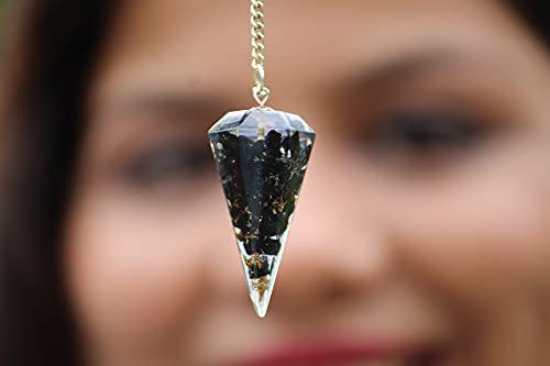 Jet Black Tourmaline Orgone Pendulum 2 Inch Jet International Crystal Therapy Booklet Healing Power Peace Prosperity Divine Gemstone #TOP2