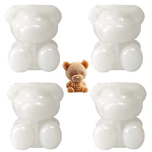 4 Stück Kleine Bären Kuchen Silikonform Eisform In Lebensmittelqualität Kreative Niedliche Form In Tierform Wiederverwendbare Eiswürfelformen Umweltfreundliche Diy Eisformen Für Saft Schokoladen Cover