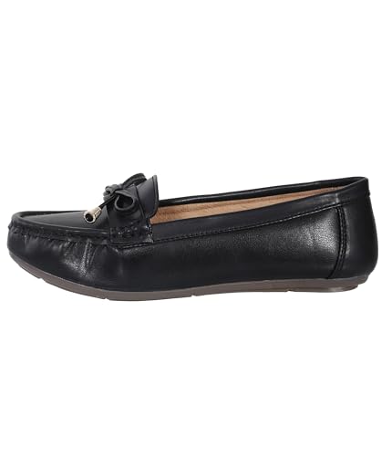 Image of Pluxh Women's Bow Detail Ballet Flats | Soft Cushioned Comfort Shoes | Lightweight Slip-On Footwear | Flexible Anti-Slip Sole | Office Flats