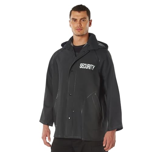 Rothco Security Rain Jacket, Mens Rain Jacket, Black, 2X-Large