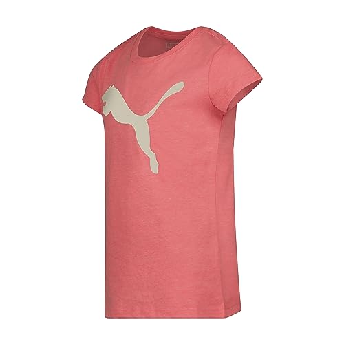 Image of Puma Girls Core Logo Short Sleeve T-Shirt, Crewneck, Soft and Lightweight