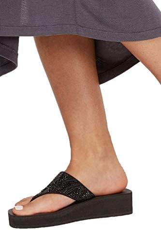 Skechers womens Vinyasa - Stone Candy Flip Flop, Black/Black, 10 US | Image 7