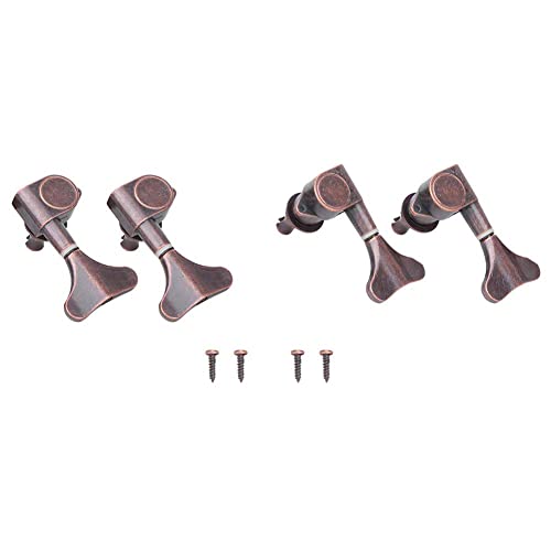 zalati Lot de 4 mécaniques 2R2L scellées pour guitare basse à cordes Couleur cuivre
