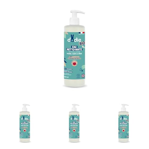 DODIE Eau Nettoyante Bio - visage, corps et siège - dès la naissance - 400mL (Lot de 4)
