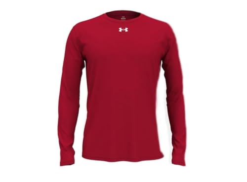 T-shirt Tech Tee LS Under Armour homme vêtement de sport rouge blanc XL