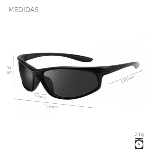 Oculos de Sol Polarizado Masculino Com Proteção 100% UV Pesca Ciclismo Corrida Esportiva (PRETO)