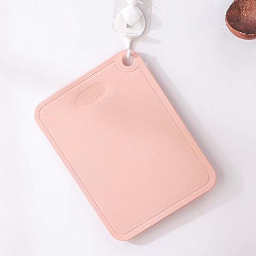 Chopping Board Set, 3 Colors Plastic Chopping Board with Juice Groove & Garlic Grinding Groove for Meat, Vegetables, Cheese, Bread, Fruits, ect, Measuring 34 x 25 x 0.5 cm
