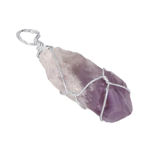 Tomantery Collana con Pendente in Pietra a Punta di Gioielli Squisiti per Yoga, Meditazione e Regalo di Natale per le Donne (Viola)
