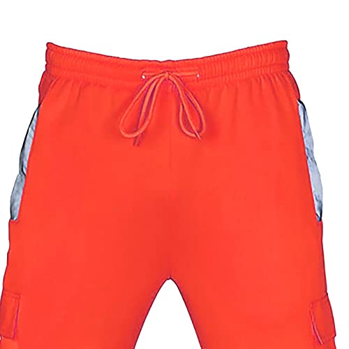 WENKOMG1 Men's Cargo Pants, Hi Vis Reflective Safety Construction Farming Work Athletic Joggers Sweatpant, S-4XL3