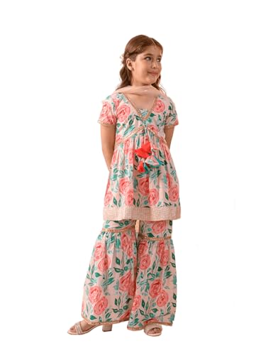 Image of Pspeaches girls Kurta And Sharara With Dupatta