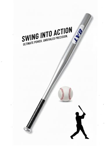 Image of Morex Baseball Bat | 32 Inch | Heavy Duty Steel Metal and Aluminium Alloy Sports Bat with Anti-Slip Grip for Baseball Game, Best for Beginners, Training and Self Defense. (Silver)