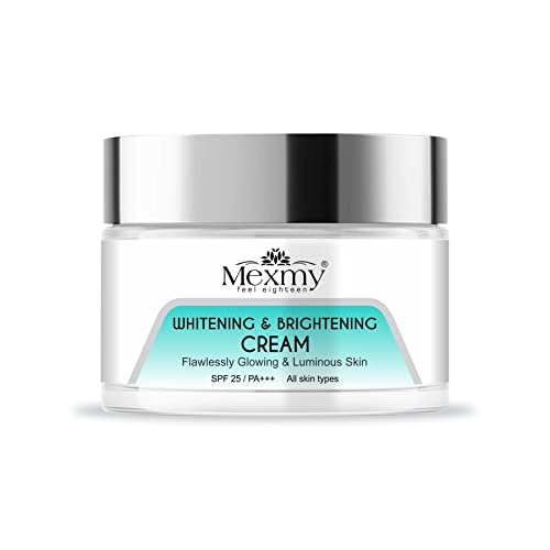 Mexmy Feel Eighteen Skin Brightening & Whitening Cream 98% Organic || Spf 25 boost Skin Oxygenation Glowing Skin, Tan Removal, Oil Control, Black Head Removal, & Fairness, For Women & Men || 50gm