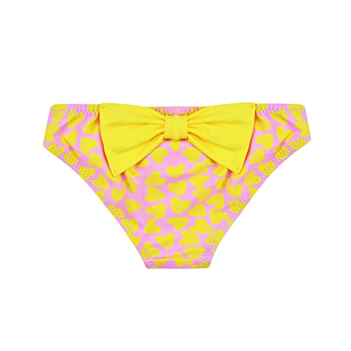 traje de baño para bebés niña con lazo grande en la parte posterior bañadores de tela ideal para clases de natación y vacaciones 0-36 meses (2383-Pink,6-12M)