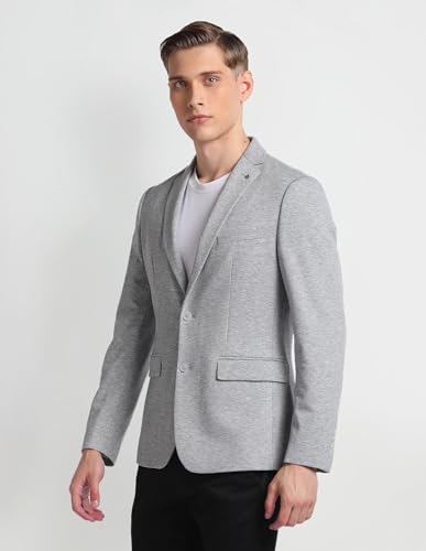 Image of Arrow Textured Slim Fit Blazer for Men - Button Closure Formal & Casual Wear Mens Blazer