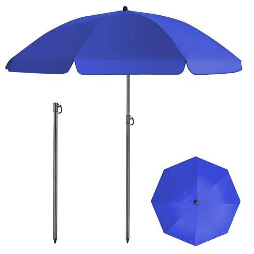 HOMEDEMO Parasol Plage Portable, avec Housse de Protection, pour Terrasse, Piscine, Marché,...