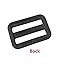 D DrNeeko 20 Pcs 1-1/4 Inch Plastic Slider Tri-glide Buttons Webbing Strap Tri Glide Adjustable Buckle Fasteners for Belt Backpack Bags (32mm, Black)