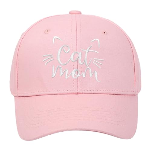 Casquette de baseball brodée 2026 CAT MOM pour hommes et femmes, chapeau de soleil d'été, casquette rigide réglable pour les amoureux des chats, Rose,...