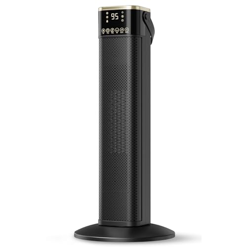 Embilis Indoor Space Heater, Oscillating PTC Ceramic Heater with Thermostat