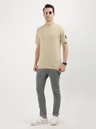 Image of Calvin Klein Mens Beige Color T-Shirt (S)