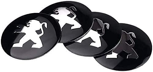 BNVN 56mm Capuchon de Centre de Roue pour Peugeot 308 2008 107 5008 206 3008 4 pièces Auto Centre de Roue de Voiture Enjoliveurs Caches Moyeu enjoliveurs de moyeu Couvre Autocollants Cover