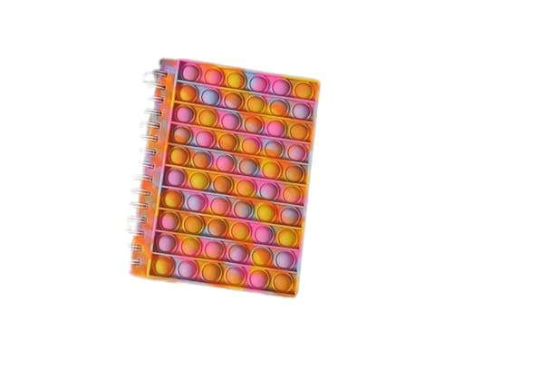 Pop Fidget It Notebook, Push Bubble A5 Sprial Notebook Fidget Toys, Cute Composition Notebooks, College Ruled Notebooks, Protable for School Office Gifts (Tie & Dye Orange Tone)
