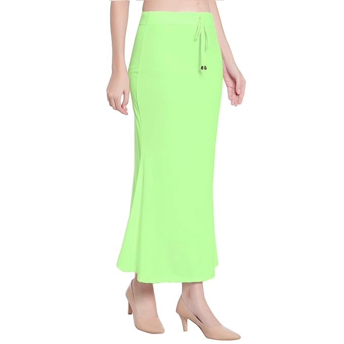 Image of Saree Shapewear Petticoat for Women Cotton Blended Lycra Shaper Petticoat with Elastic & Lace (Drawstring) Long Under Skirt Fishcut Wrinkle Free Shapewear