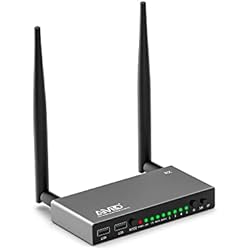 AIMIBO Wireless HDMI Receiver, 1 TX to 8 RXs, 5.8G Antenna, with KVM, IR Remote & Loop-Out Functions, 656FT/200M Long Range, Extra Receiver Need Pair with TX for First Using