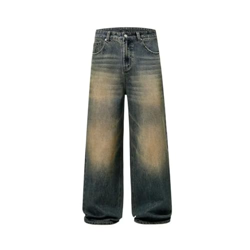 Men's 4-Color Autumn Vintage Distressed Baggy Jeans, Straight, Fashionable Korean High Street2