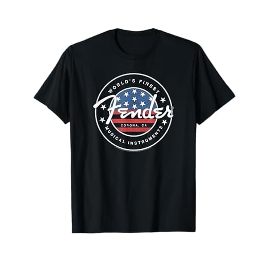 Fender American Flag Circle Stamp Logo Camiseta