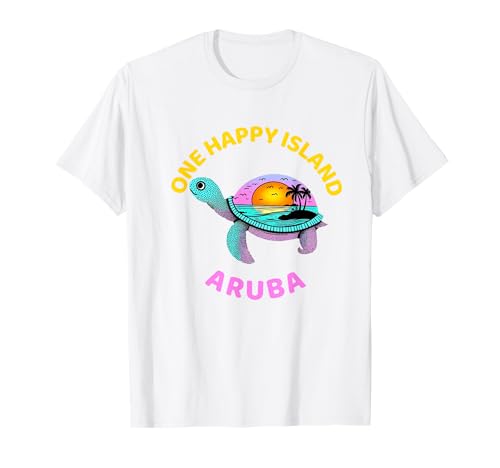 Aruba One Happy Island Aruban Souvenir Vacaciones Hombres Mujeres Camiseta