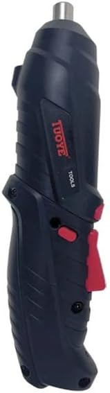 TUOYE Cordless Electric Screwdriver, 220 RPM No-Load Speed, 10-Piece Bit Set Included, Black