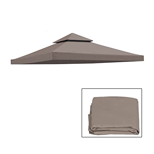 Cys Canopy 10'X 10' Replacement Canopy Top Cover For Dual Tier Gazebo Outdoor Patio Garden Tent Roof (Only Cover) (Taupe) #TOP2