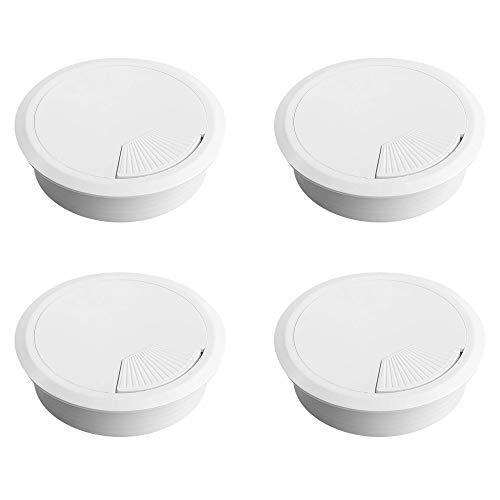 Cable Grommet Ø 80mm White Outlet Desk Tidy Insert Plastic Cable Organiser Set of 4