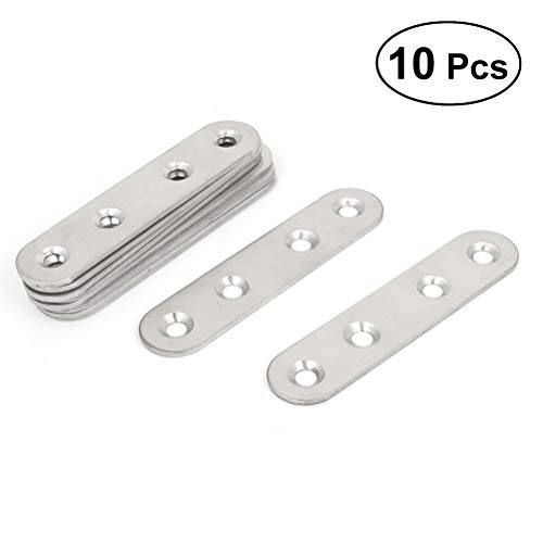 Preisvergleich Produktbild 10 Stück Edelstahl Flachverbinder / Verbindungsblech / Verbinder / Lochblech / Lochplatte / Holzverbinder / Lochblech, 95 x 20 x 2,5 mm, von BESTOMZ