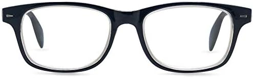 In Style Eyes Super Strong High Magnification Reading Glasses - Full-Rimmed Oval Plastic Frame, Non-Polarized Lens - Black - 7.0x